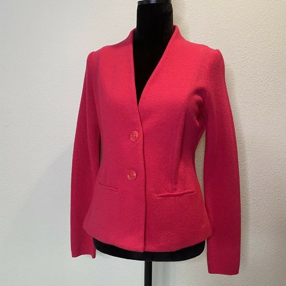 Etcetera Jackets & Blazers - Etcetera Medium boiled wool knit sleeve blazer